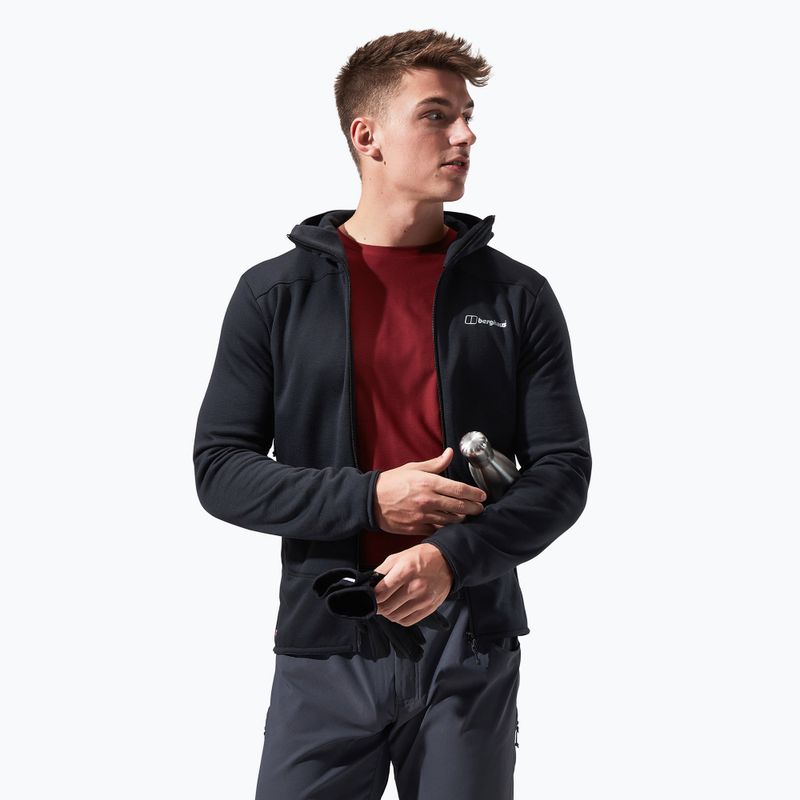 Felpa in pile Berghaus Heuberg Hoody uomo nero/nero 4