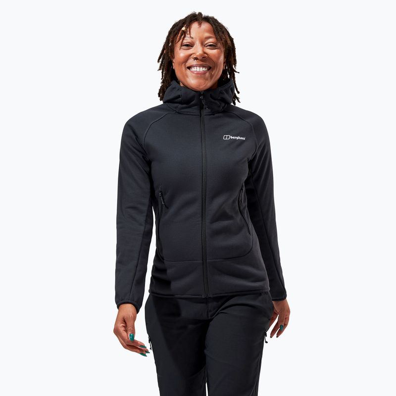 Felpa in pile da donna Berghaus Heuberg Hoody jet nero/grigio gessato marl
