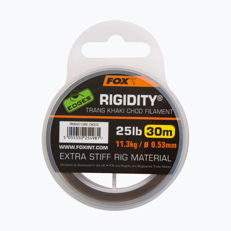 Fox International Bordi Rigidità Chod Filamento 30 m linea trans kaki