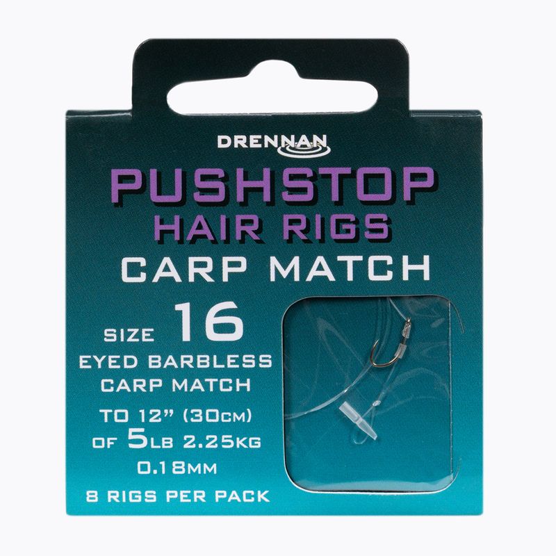 Pushstop H'rig Carp Method leader con stopper amo senza ardiglione + lenza 8 pz. chiaro HNQCMA016