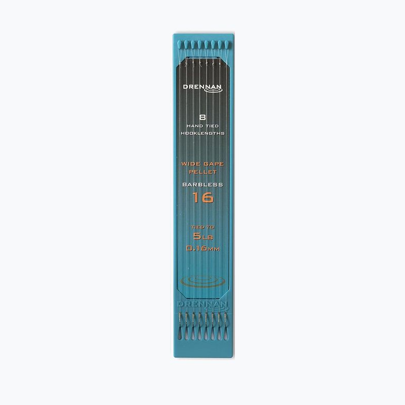 Drennan Wide Gape Pellet Htn Plate hab leader per metodi HNPWGP616 clear + line 8pc.