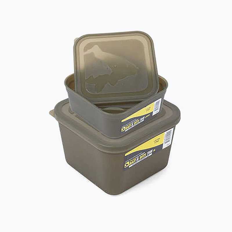 Avid Carp Bait Tub Deep Size con coperchio e coperchio marrone 3