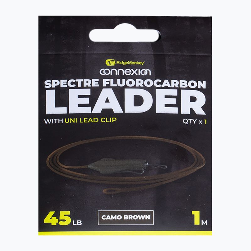 Ridgemonkey Spectre Fluorocarbon Uni Lead Clip Leader camo marrone