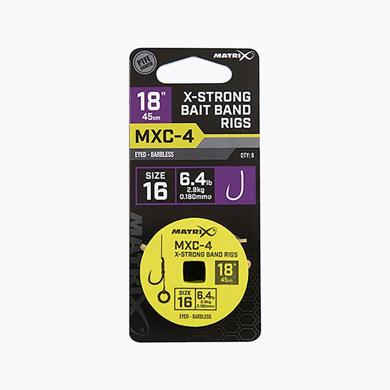 Matrix MXC-4 Barbless X-Strong Bait Band methode leaders 8 pz.
