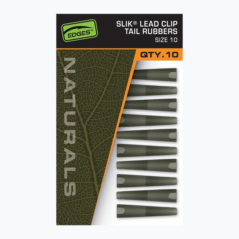 Secure Fox International Naturals Taglia 10 Slik Lead Clip Tail Rubber 10 pezzi.