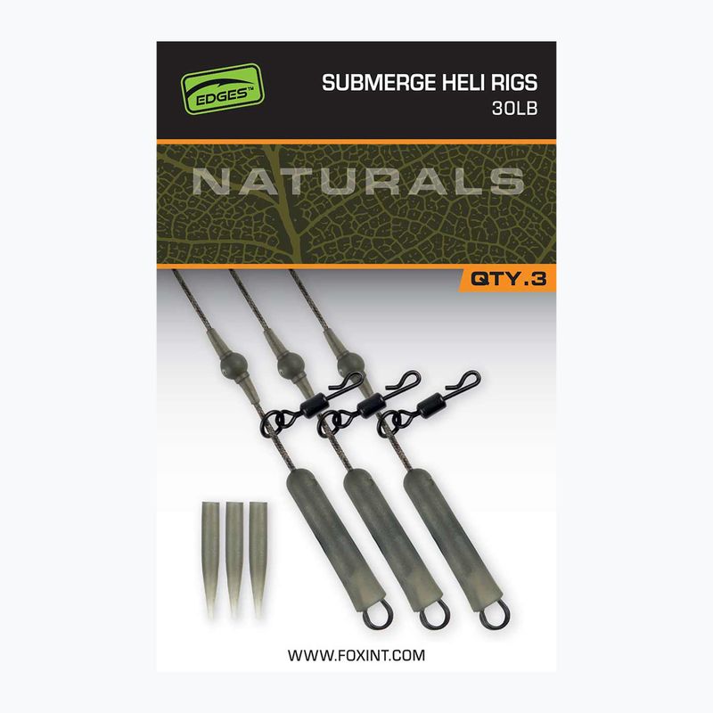 Fox International Naturals Submerged Heli Rigs leader per carpe 3 pz.