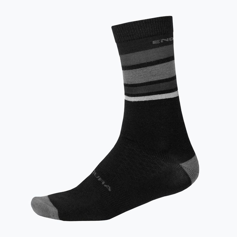 Calze da ciclismo Endura BaaBaa Merino Stripe nero opaco
