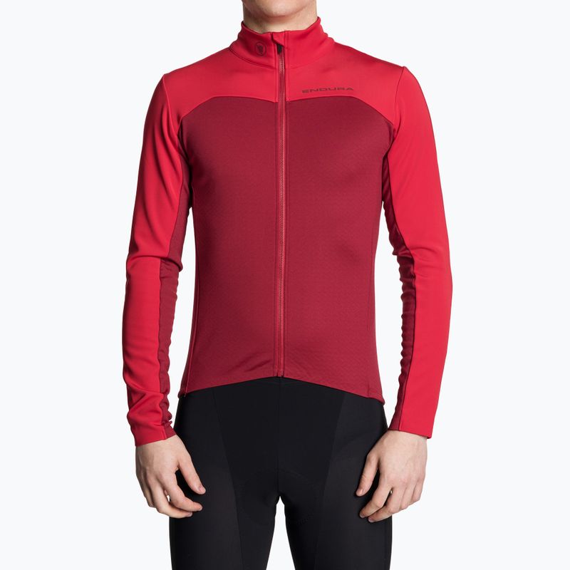 Felpa da ciclismo Endura FS260-Pro Roubaix rosso ruggine per uomo