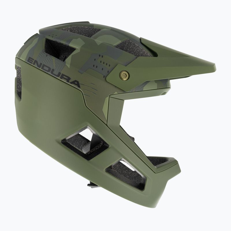 Casco bici Endura Singletrack Full Face Youth verde oliva 4