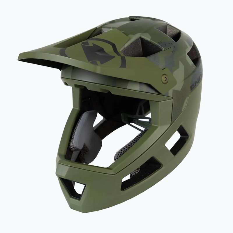 Casco bici Endura Singletrack Full Face Youth verde oliva 6