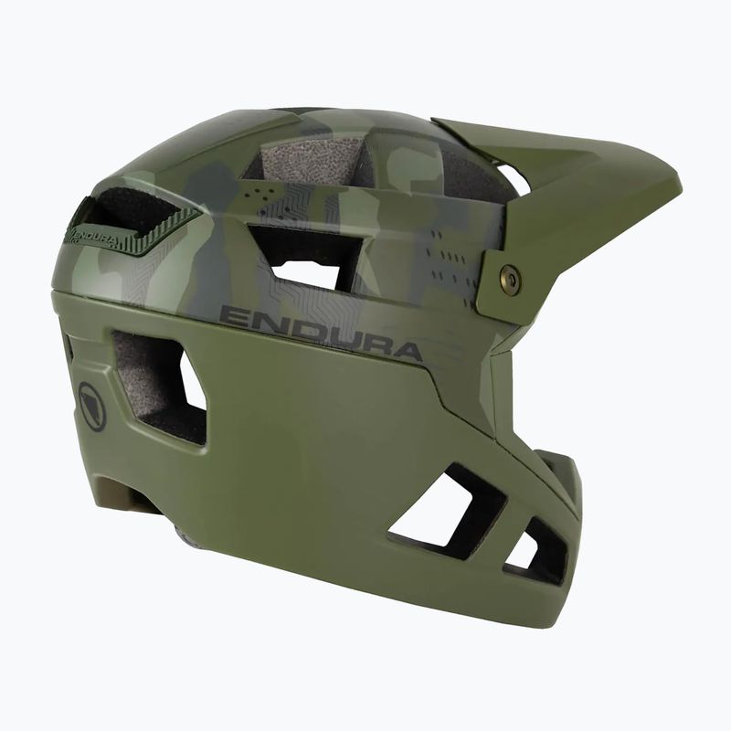 Casco bici Endura Singletrack Full Face Youth verde oliva 7