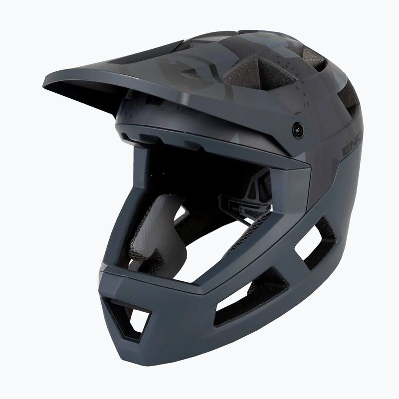 Casco bici Endura Singletrack Full Face Youth grigio camo 6