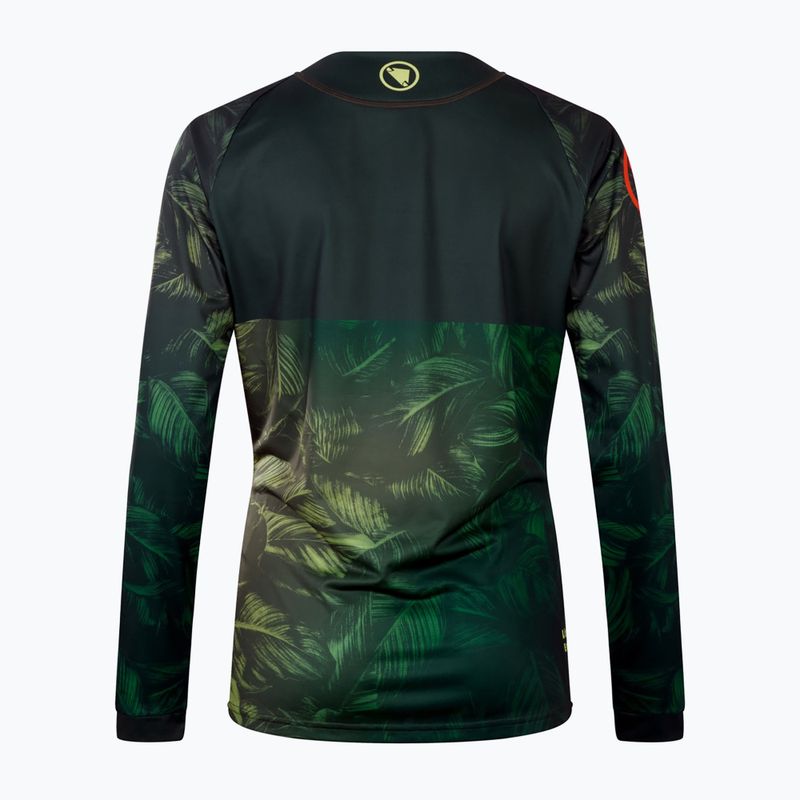 Maglia ciclismo donna a manica lunga Endura Tropical Print Ltd ghillie verde 9