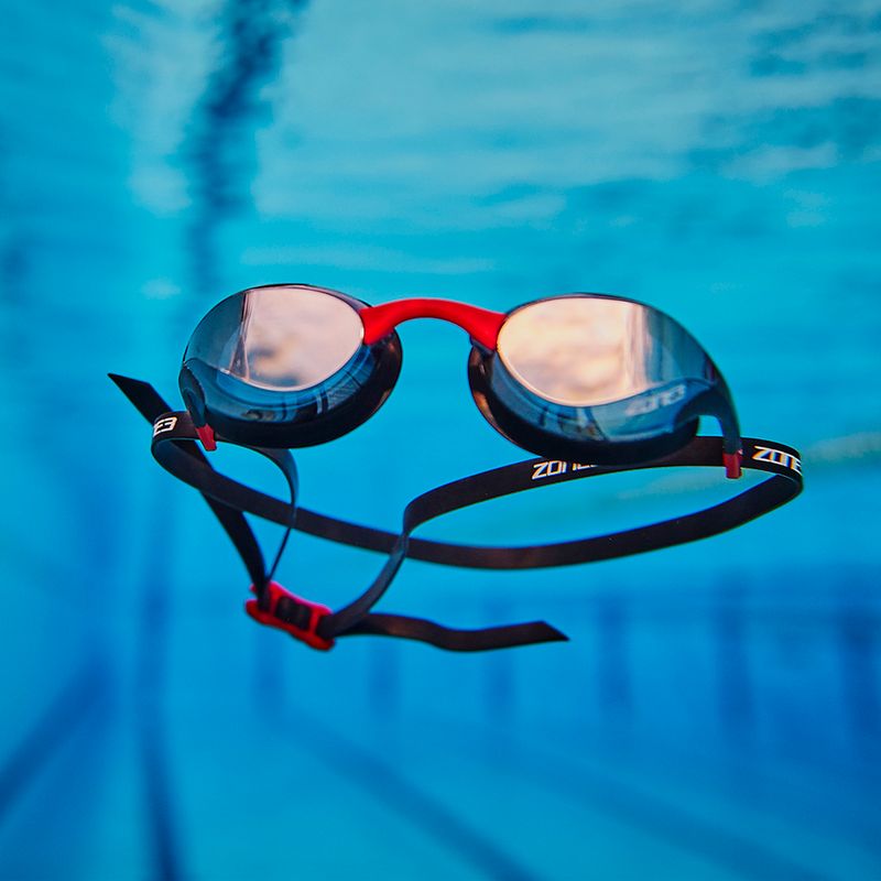 Occhiali da nuoto ZONE3 Volare Streamline Racing nero/rosso 3
