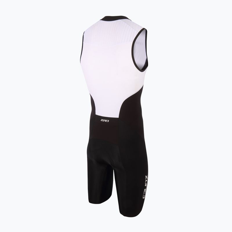Tuta da triathlon lunga distanza ZONE3 Lava da uomo nero/bianco/rosso 2