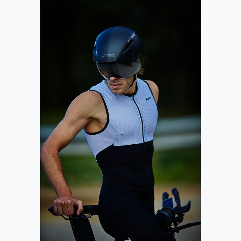 Tuta da triathlon lunga distanza ZONE3 Lava da uomo nero/bianco/rosso 5