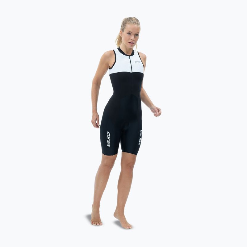 Muta da triathlon da donna ZONE3 Lava Long Distance Trisuit black/white/green 3