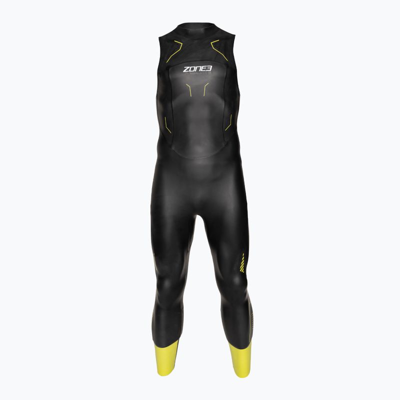 ZONE3 Uomo senza maniche Vision Muta triathlon nero/lime/gun metal 2
