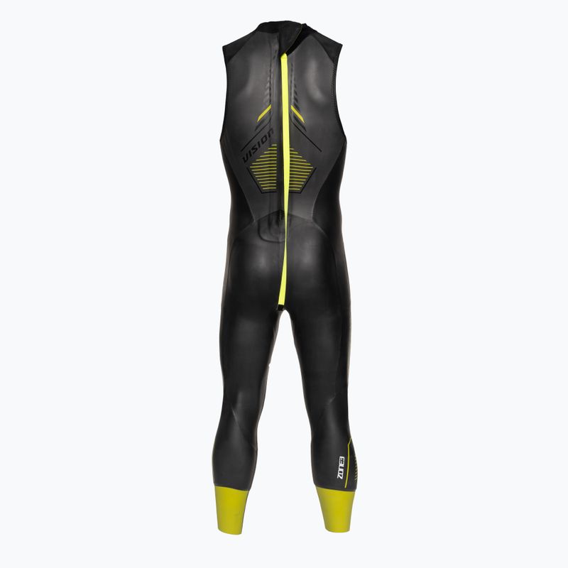 ZONE3 Uomo senza maniche Vision Muta triathlon nero/lime/gun metal 3