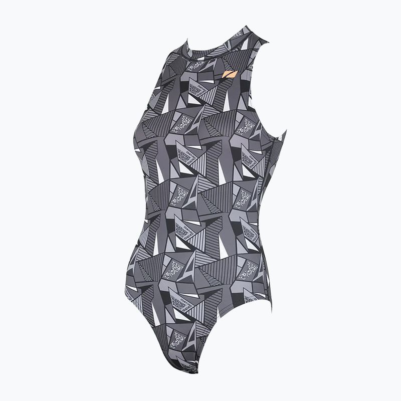Costume intero da donna ZONE3 OWS Renew Collo alto nero/bianco 6