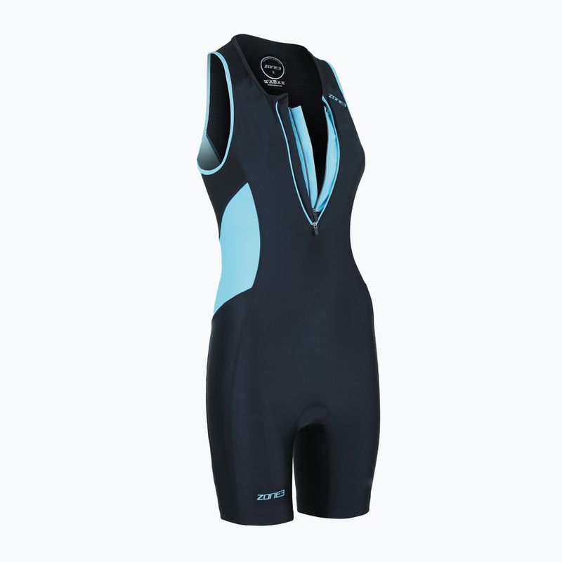 Tuta da triathlon da donna ZONE3 Activate Trisuit nero/turchese 2