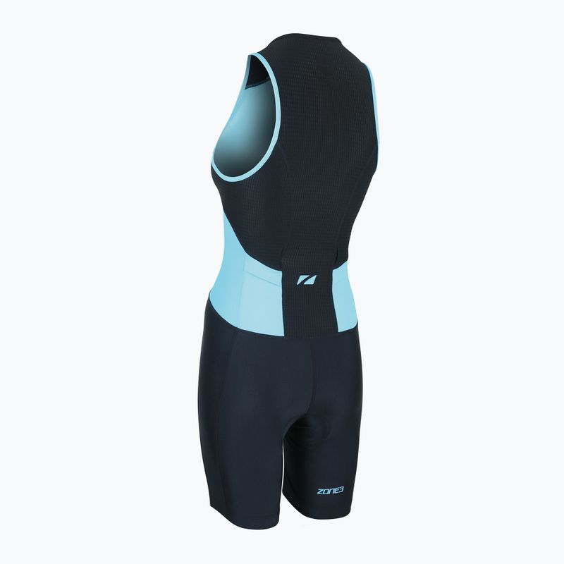 Tuta da triathlon da donna ZONE3 Activate Trisuit nero/turchese 3