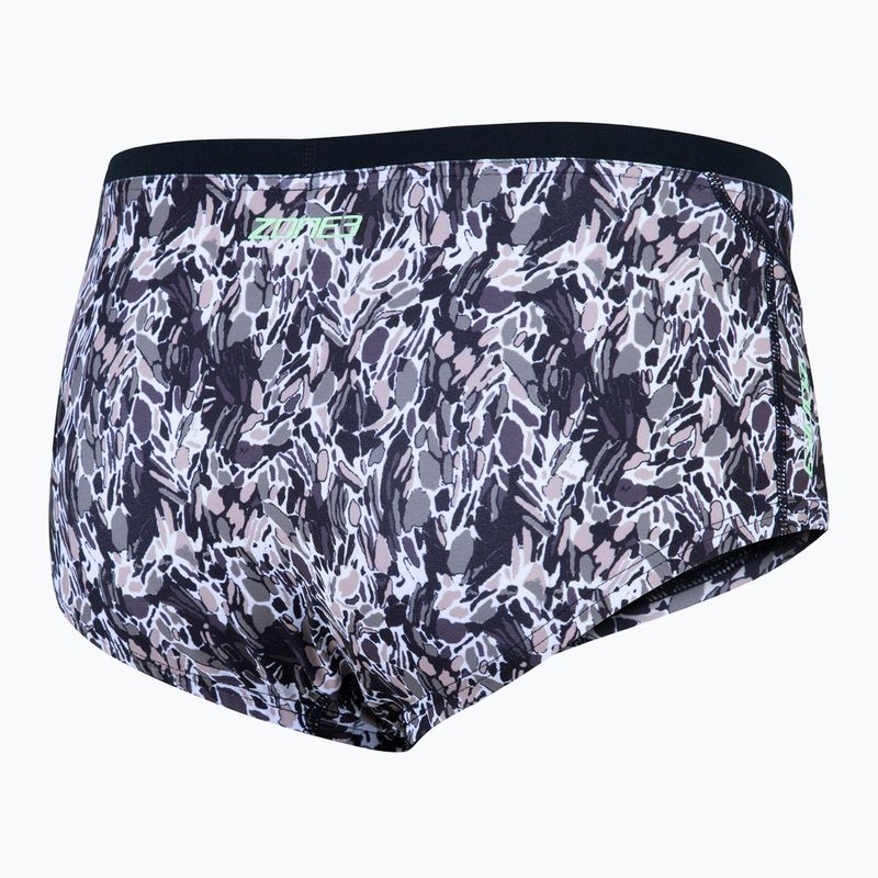 Pantaloncini da bagno ZONE3 Pacific Koa Brief Uomo nero/verde 2