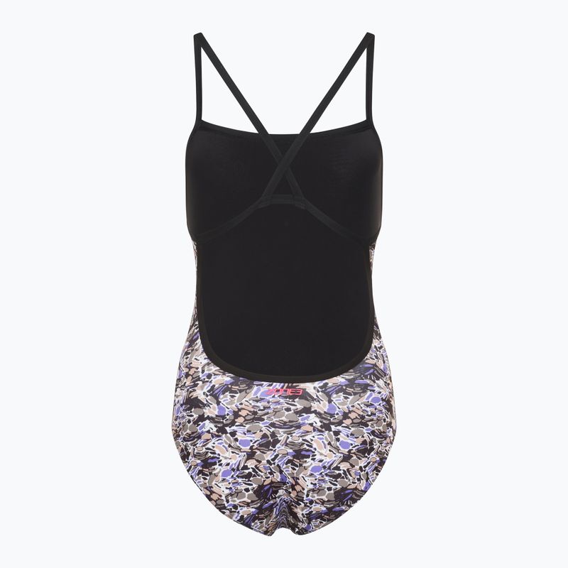 Costume intero da donna ZONE3 Pacific Koa Strap Back nero/verde 2