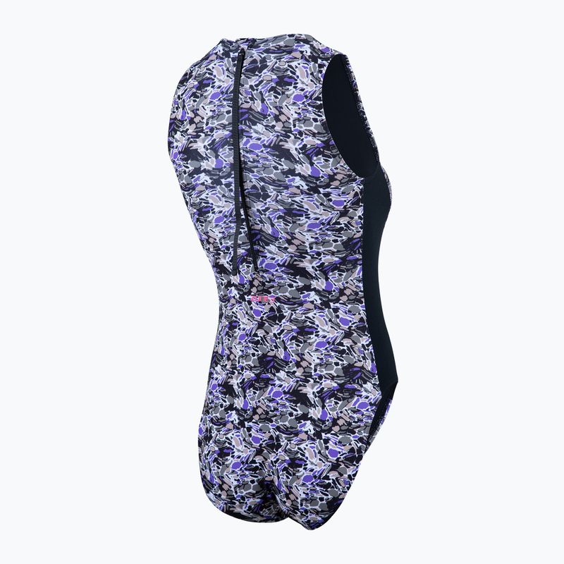 Costume intero donna ZONE3 Pacific Koa Collo Alto nero/verde 5