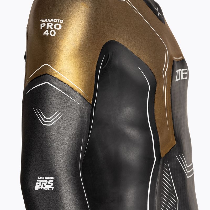 Muta da triathlon da uomo ZONE3 Vanquish-X Limited Edition color canna di fucile/oro 5