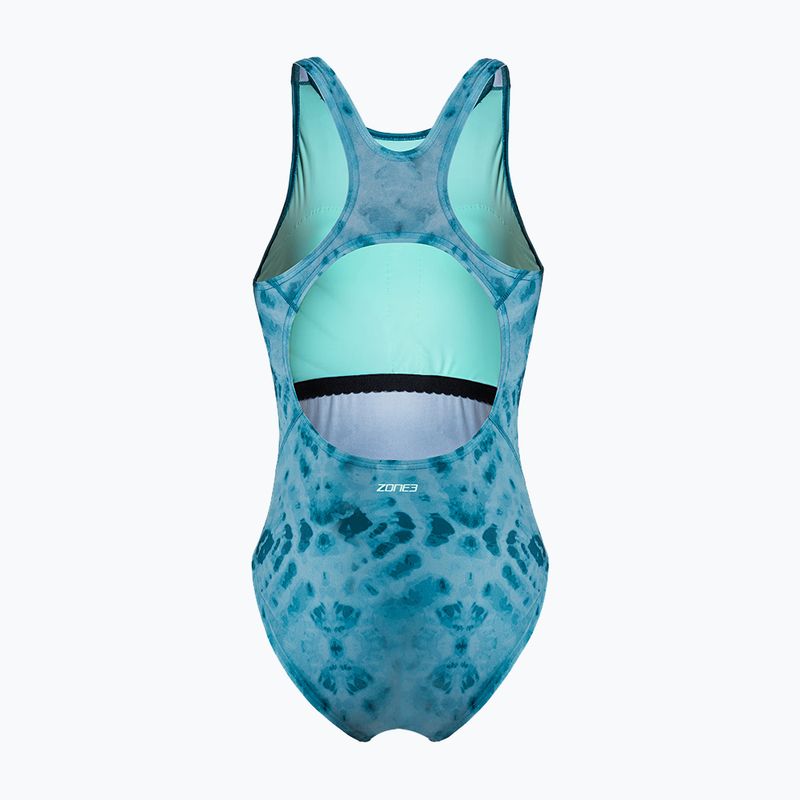 Costume da bagno intero da donna ZONE3 Classic teal tie-dye 2
