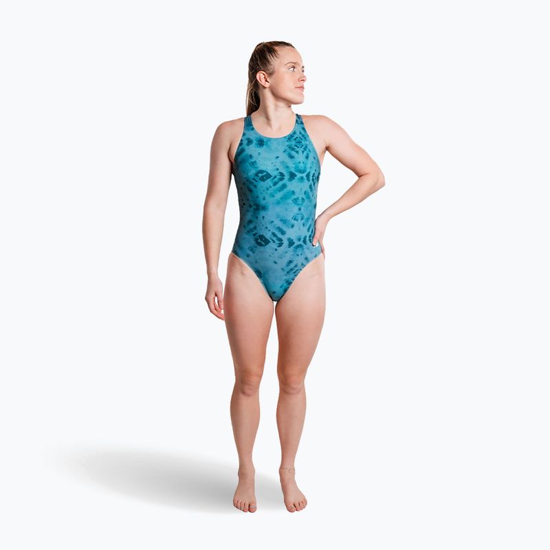 Costume da bagno intero da donna ZONE3 Classic teal tie-dye 3