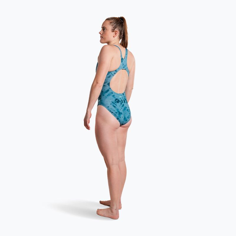 Costume da bagno intero da donna ZONE3 Classic teal tie-dye 5