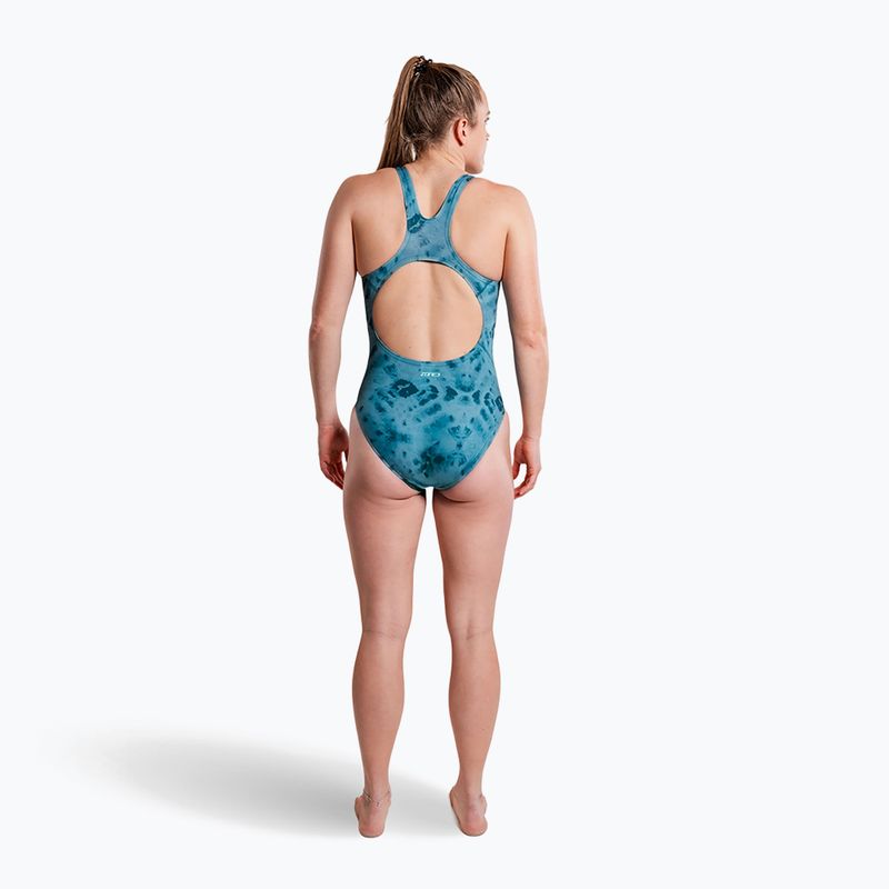 Costume da bagno intero da donna ZONE3 Classic teal tie-dye 6