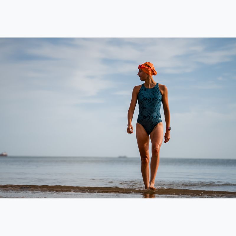 Costume da bagno intero da donna ZONE3 Classic teal tie-dye 7