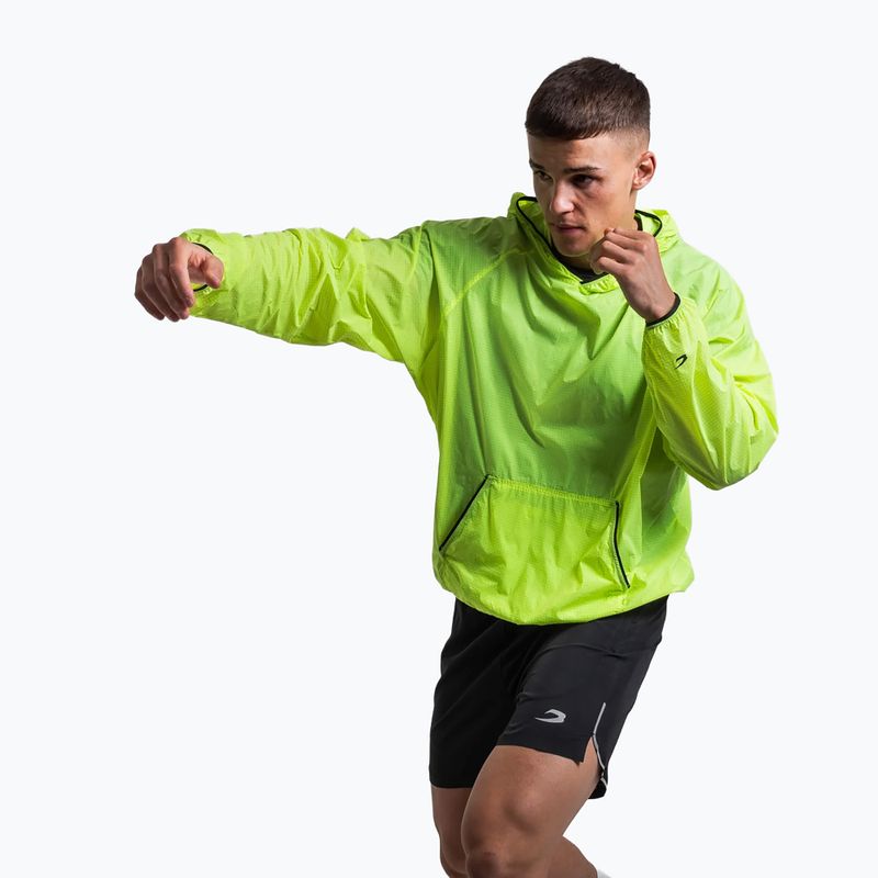 Giacca antivento da uomo BOXRAW Genaro Oversized Windbreaker Hoodie giallo neon 4