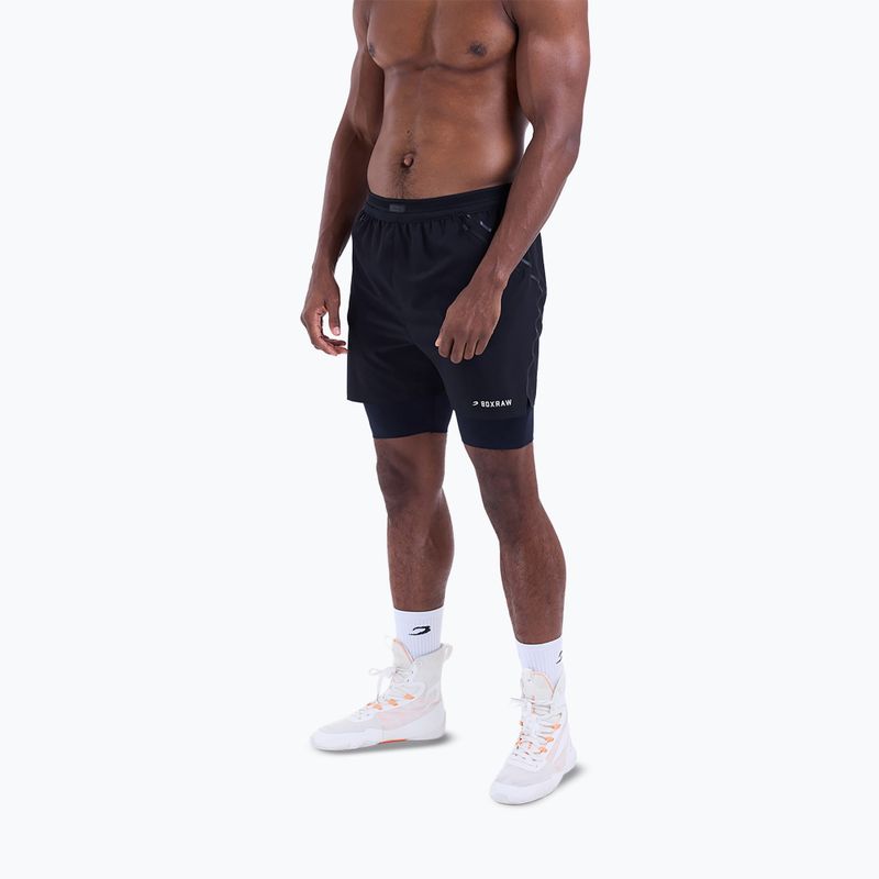 Pantaloncini da allenamento uomo BOXRAW Sparring Club 2-in-1 black 4