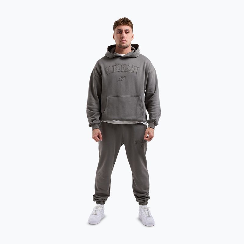 Felpa da uomo BOXRAW East Street Hoodie distressed grey 2