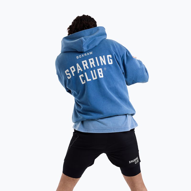 Felpa da uomo BOXRAW Sparring Club Oversized Hoodie washed baby blue 5