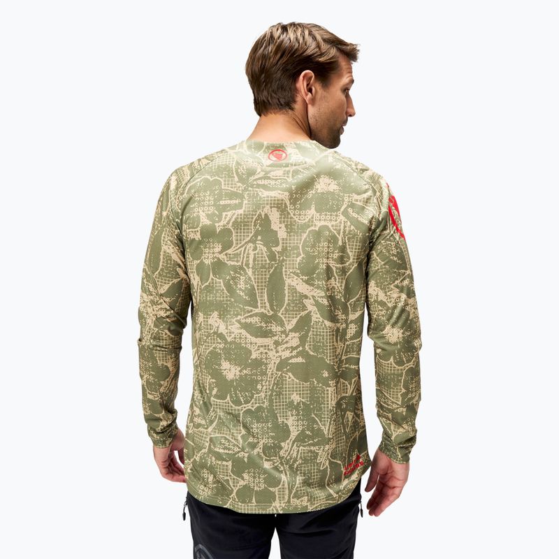 Endura Grid Floral Ltd ciclismo uomo manica lunga tweed verde 3