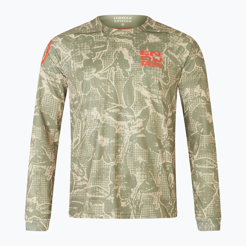 Endura Grid Floral Ltd ciclismo uomo manica lunga tweed verde 4