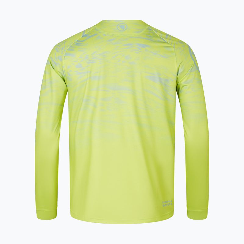 Manica lunga ciclismo da uomo Endura Marble Ltd Stampato verde lime 2