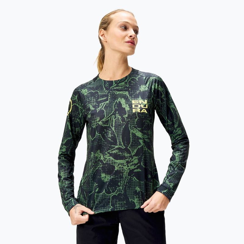 Maniche lunghe ciclismo donna Endura Floral Ltd W nero
