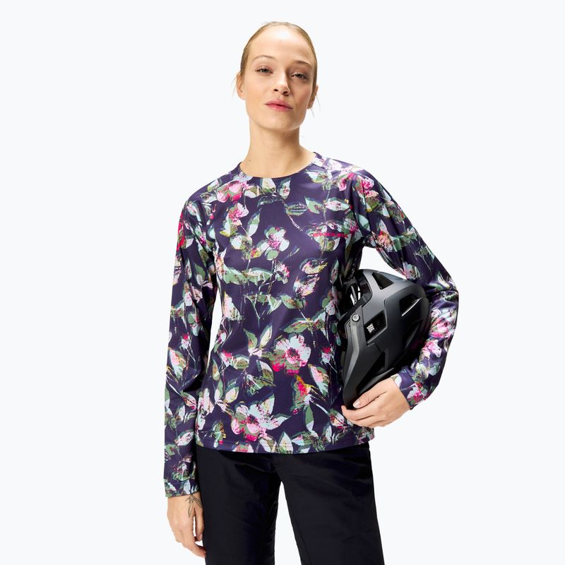Maglia ciclismo donna a maniche lunghe Endura Floral Ltd W bramble