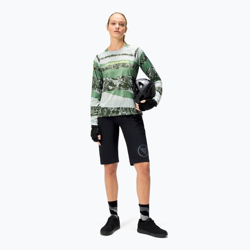Maglia ciclismo donna a manica lunga Endura Patchwork Ltd W machair verde 2