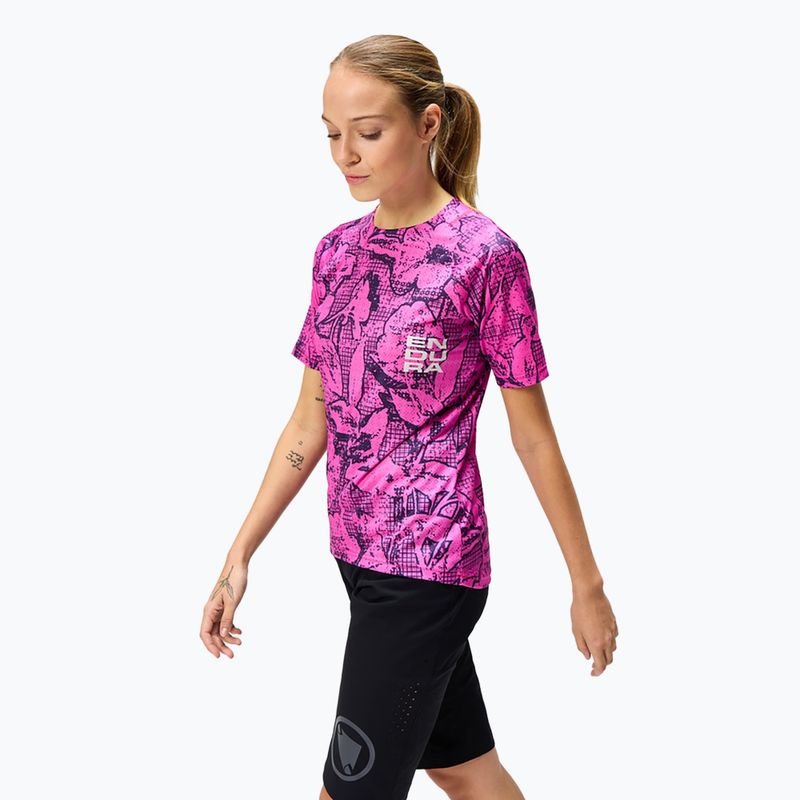 Maglia ciclismo donna Endura Grid Floral Ltd W rosa pop 4