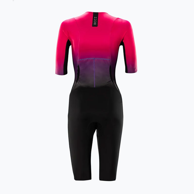 Tuta Triathlon donna HUUB Collective Tuta Tri nero/rosa sfumato 2