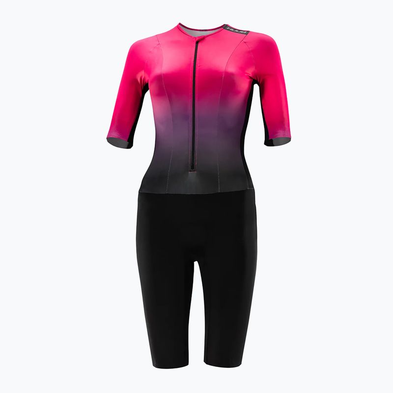 Tuta Triathlon donna HUUB Collective Tuta Tri nero/rosa sfumato 3