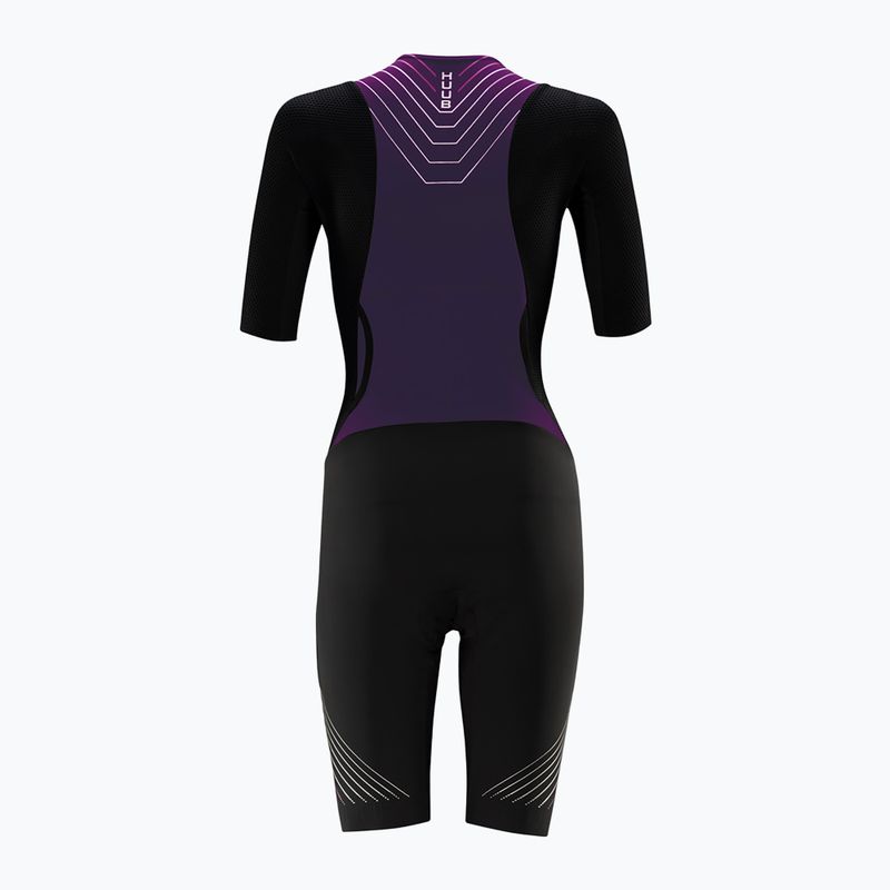 Tuta da ciclismo da donna HUUB Pinnacle Tri Suit W nero / uva 2