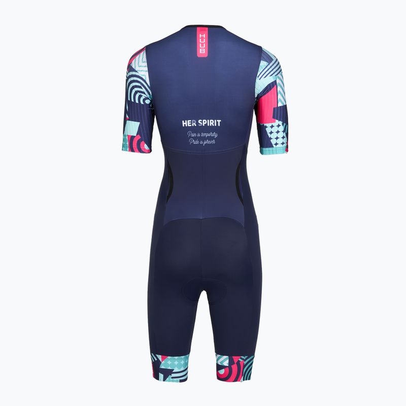 Body da triathlon da donna HUUB Her Spirit Trisuit navy/band 2
